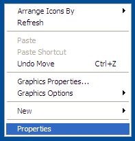 Desktop context menu Desktop context menu