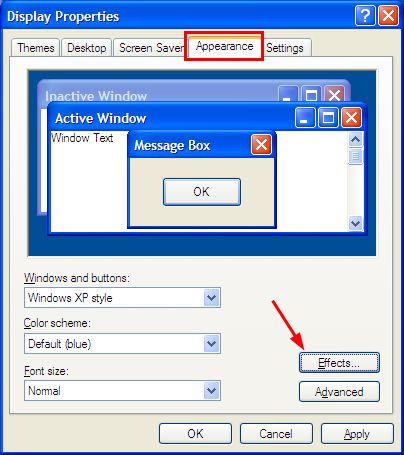 Appearance tab Appearance tab