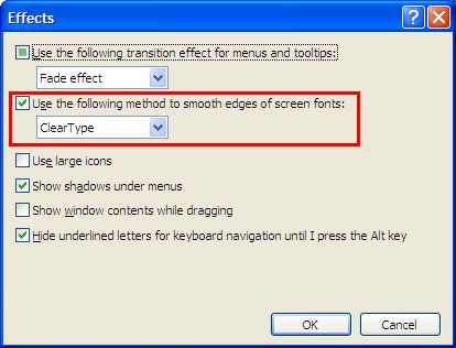Effects menu Effects menu