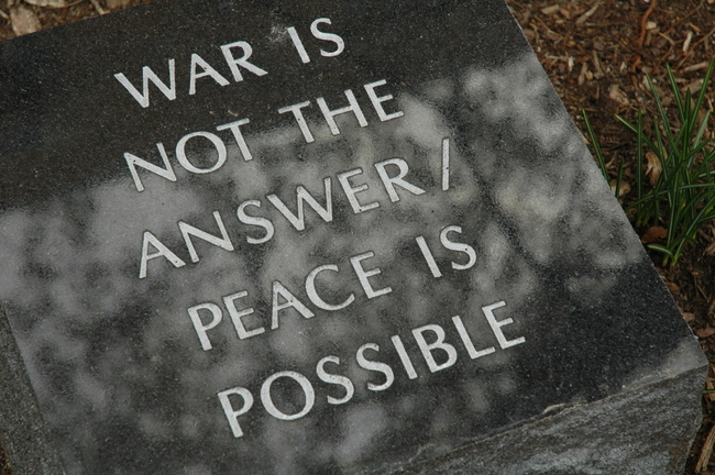 Placard along a commercial street