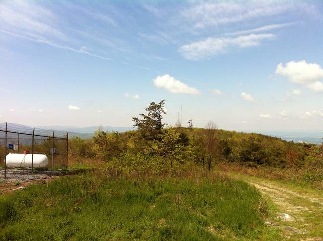 The field surrounding the communication towers