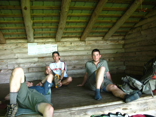 We spread out in the new-looking shelter