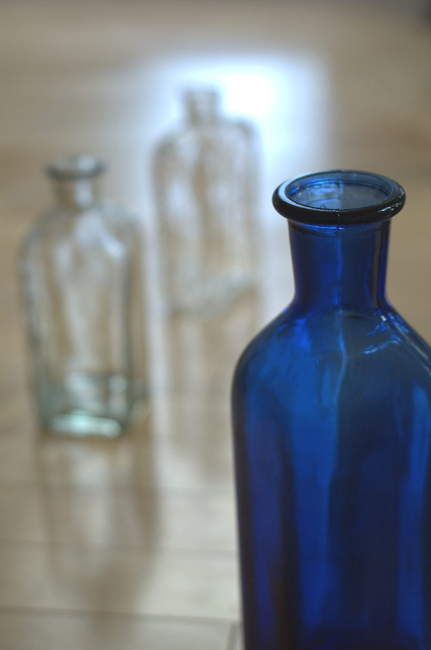 Blue in front with others in the distance