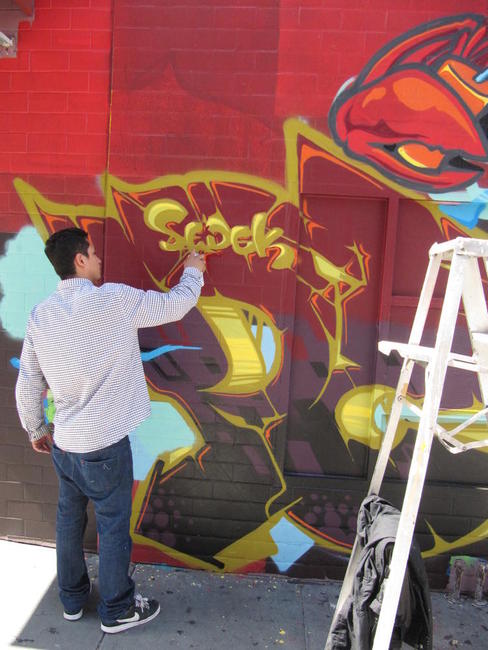 Putting the final touches on a piece