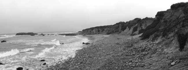 Another view of the rock stack from afar