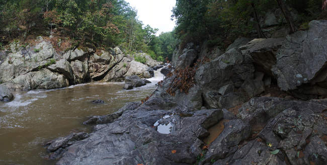 The water rushes down towards the Potomac on Difficult Run