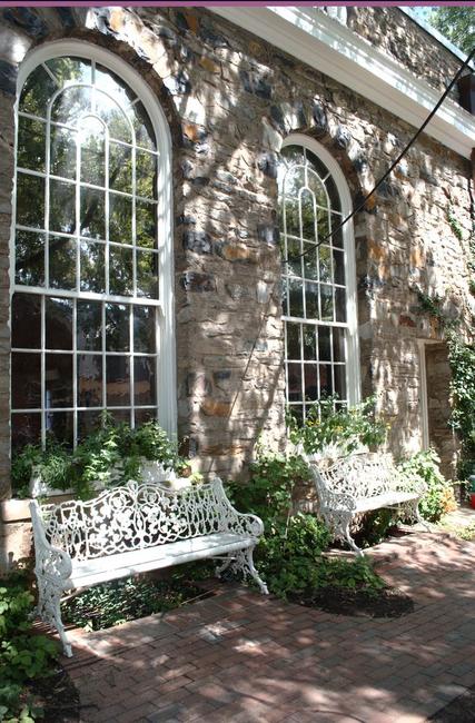 A peaceful set of benches where we took a break from the heat