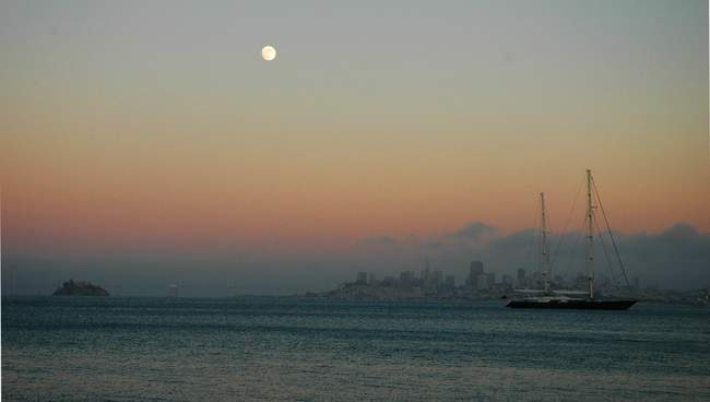 A beautiful skyline view, taken from a small dock