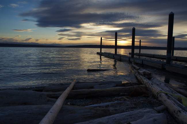 The sun is going down and it's all purple