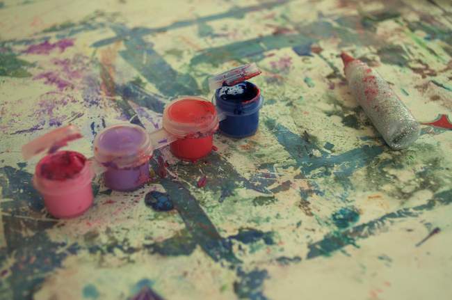 Layla's heavily-used work table