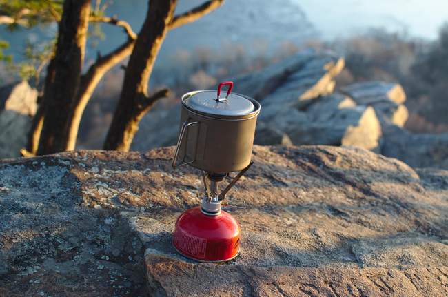 The couscous is almost ready, thanks to my MSR Pocket Rocket!