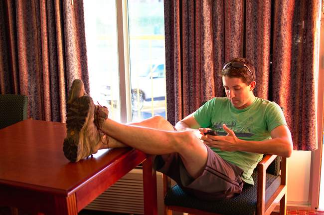 Figuring out where to eat.