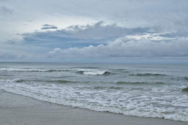 The beach on the first day.