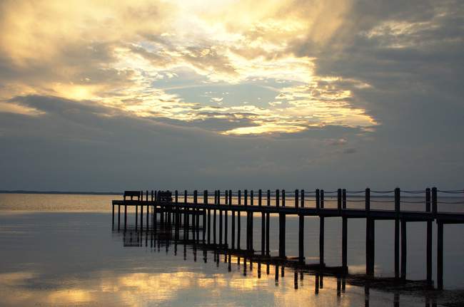 A private pier in Duck.
