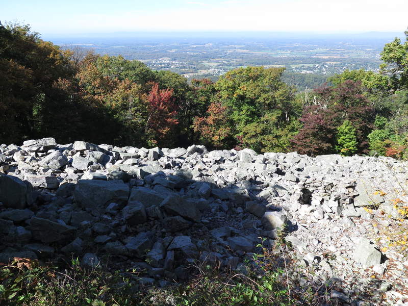 Stepping further down for a better view of the rocks