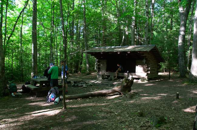 Everyone has arrived at Lost Mountain Shelter