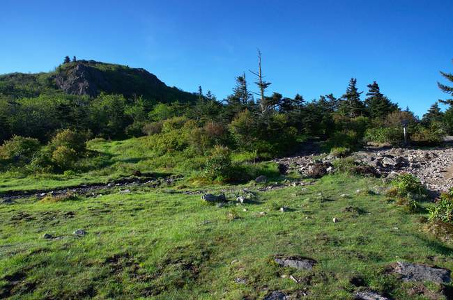 The rocky path of Wilburn Ridge, two miles from Thomas Knob