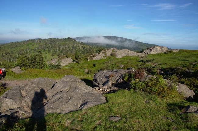 Turning around to capture the rolling fog