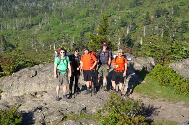Looking down on the group after a tough but successful trip. We are almost done!