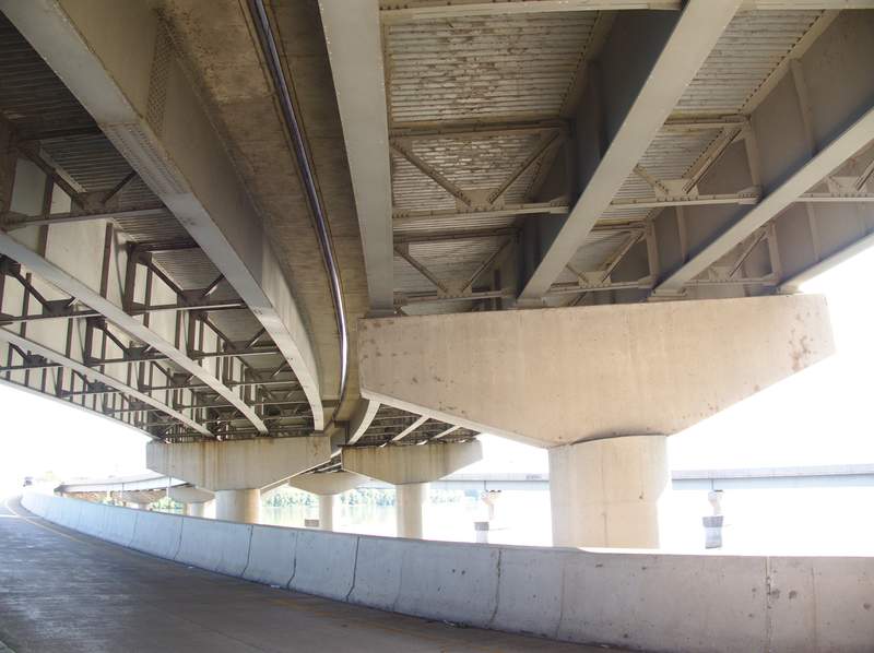 Looking under Clark's Ferry Bridge