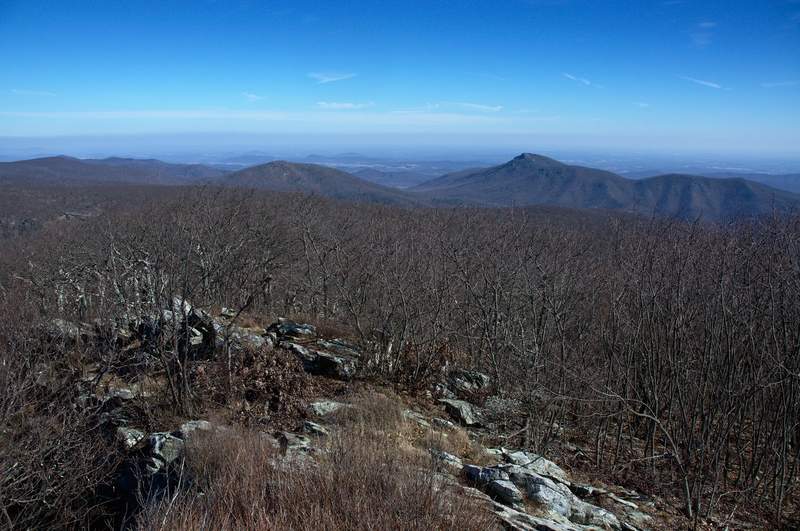 A view of Old Rag from the top of Hawksbill Mountain