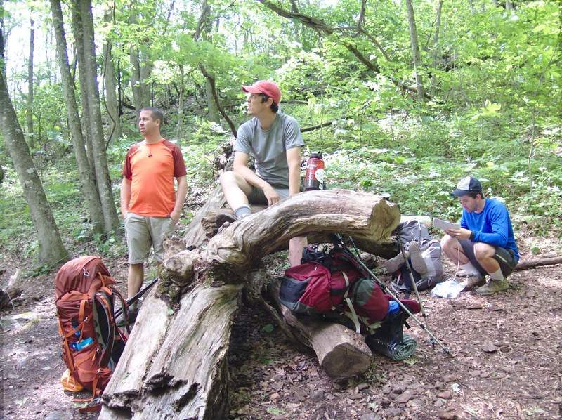 Pausing at the spring (a good one, at that) before Wilbur Dam Road